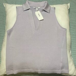 NWT Spanx Air Essentials Polo Tank Violet Air Light Purple Lavender Sleeveless